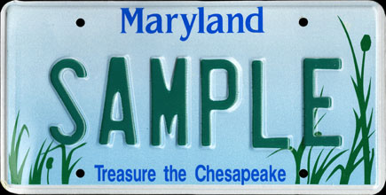 Maryland -
                        2002 Treasure the Chesapeake Vanity Sample